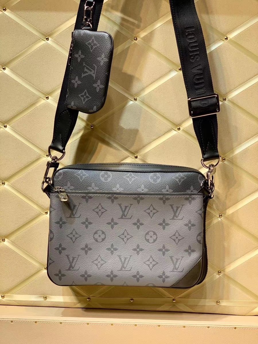 Original  Louis Vuitton M69443 Men Trio Messenger Monogram Eclipse Canvas and its Mirror Twin