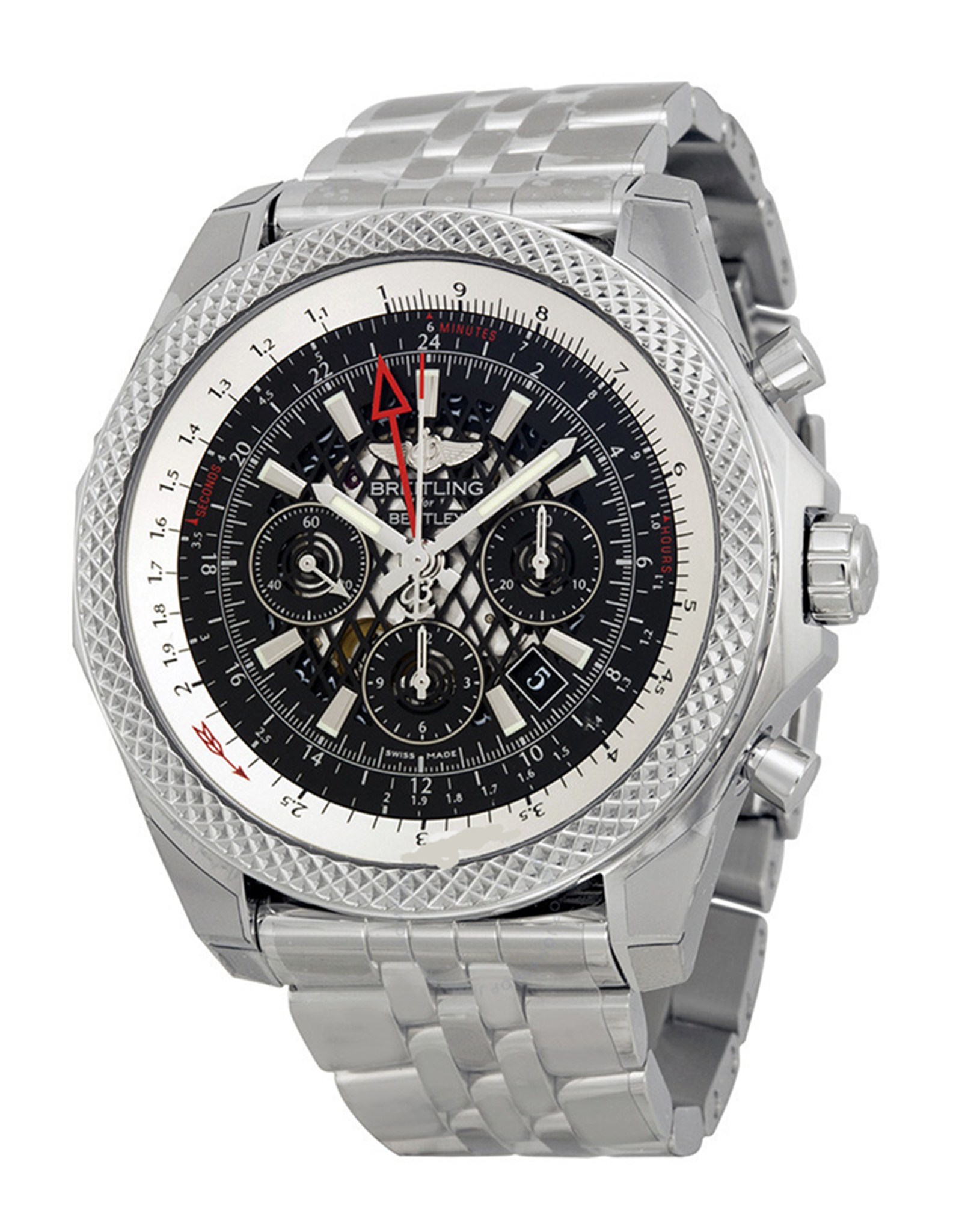 Bentley Black Dial stainless steel Bracelet AB043112 BC69SS