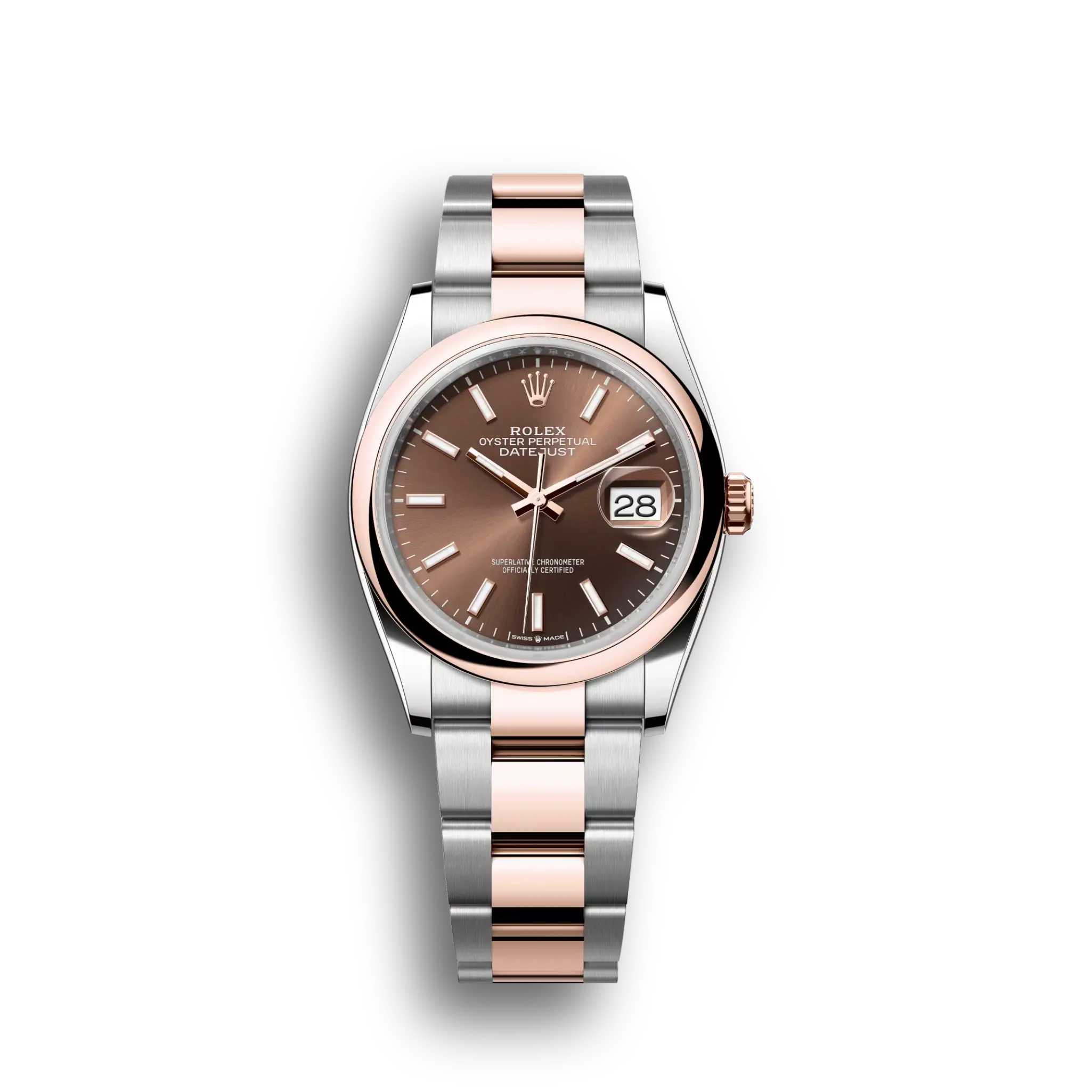 Datejust: Oystersteel and Everose gold, chocolate, m126201-0044