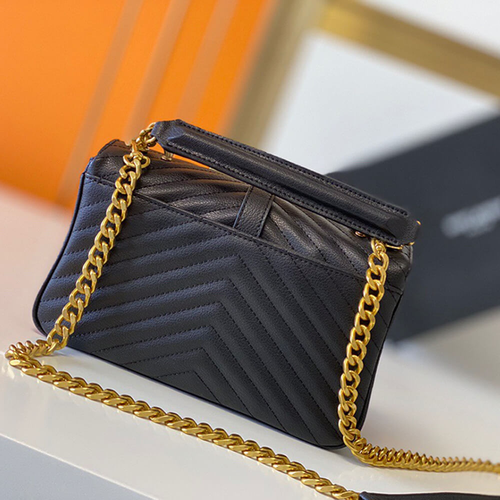 YSL Saint Laurent College quilted-leather satchel bag