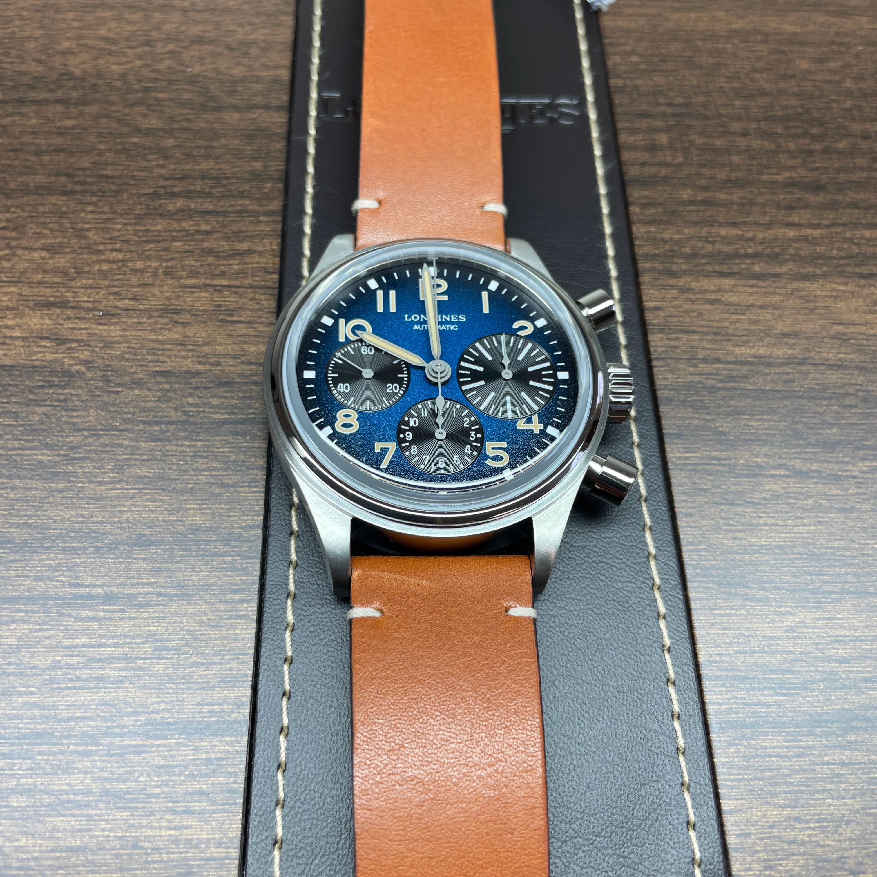 Avigation Bigeye 41MM Automatic Blue Petroleum Dial Watch L28161932