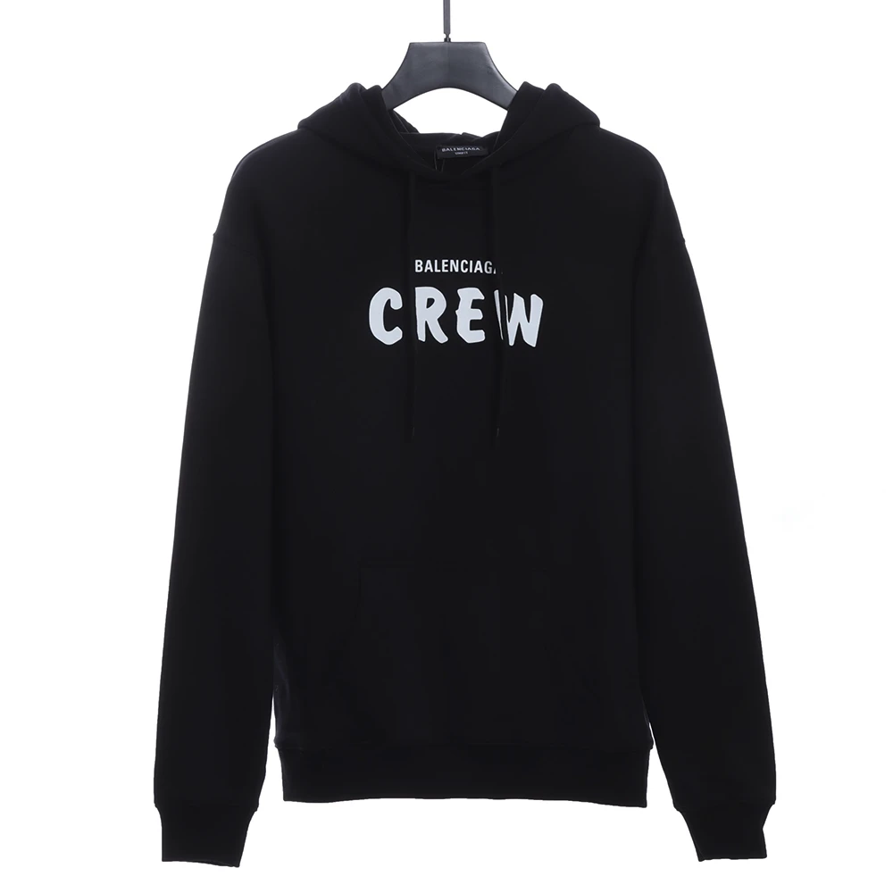 CREW slogan print hoodie