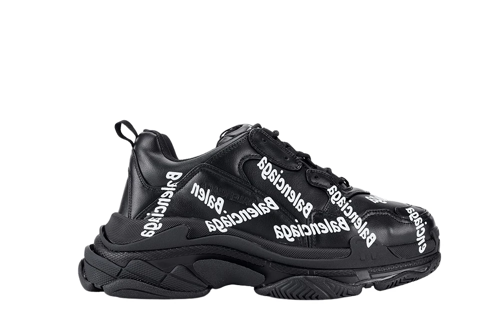 BALENCIAGA TRIPLE-S BLACK LOGO