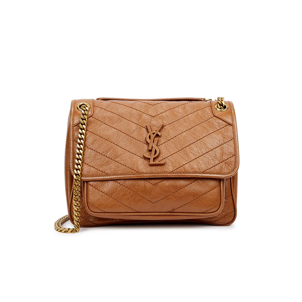 YSL SAINT LAURENT NIKI MEDIUM IN CRINKLED VINTAGE LEATHER