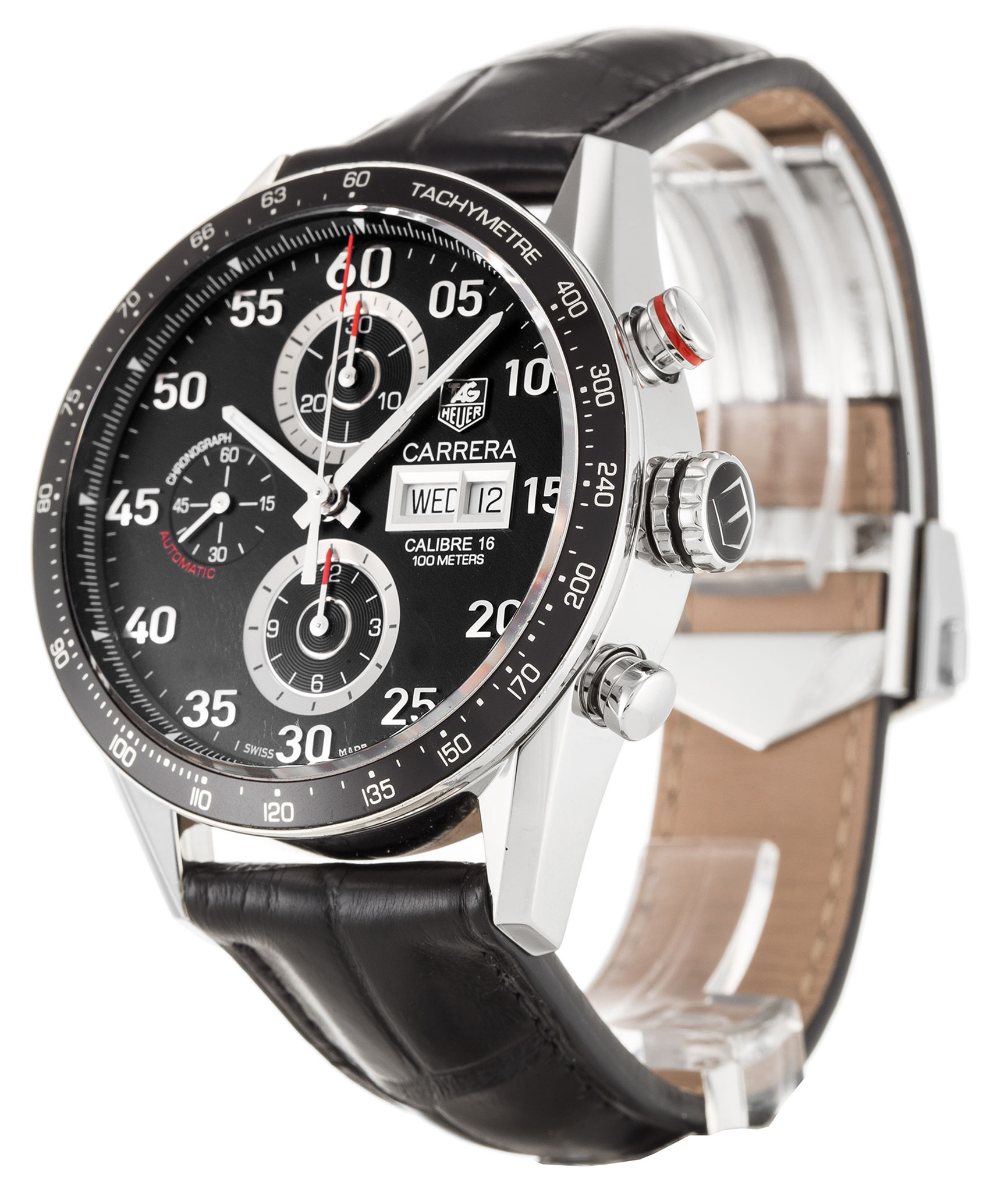 Carrera CV2A10.FC6235 Black Dial Leather Strap 43MM