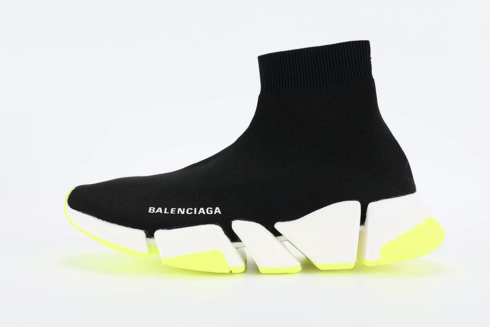 Balenciaga Speed 2LT BLACK/WHITE/FLUORESCENT GEEN
