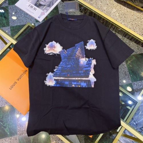 louis vuitton building printed T-shirt black
