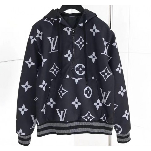 Louis Vuitton Monogram Hoodie Jacket Black