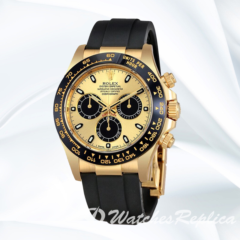 Daytona 40mm Men's 116518CBKSR Ceramic Bezel Rubber Band