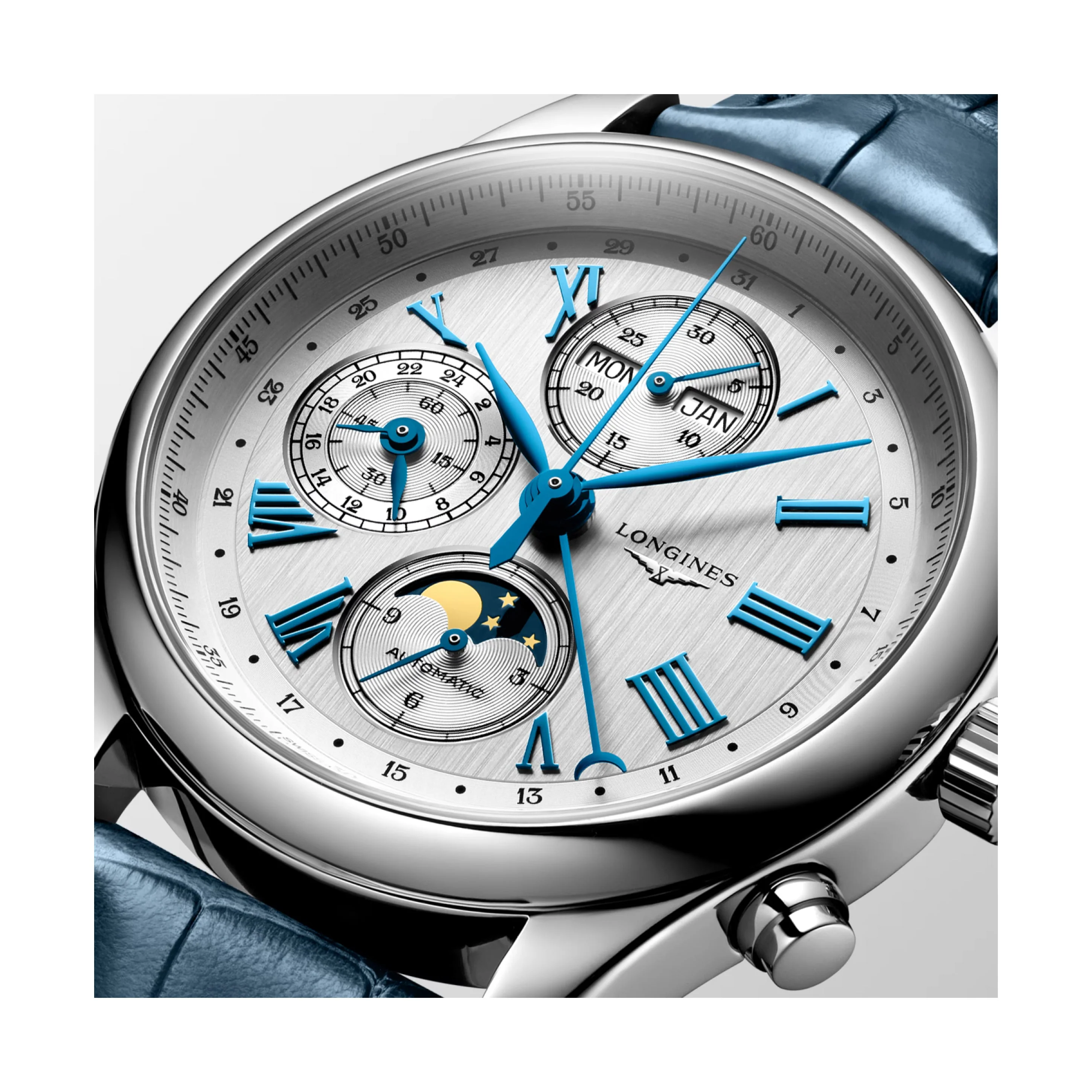 Masters Silver Blue Moon 42mm Watch L2.773.4.71.2