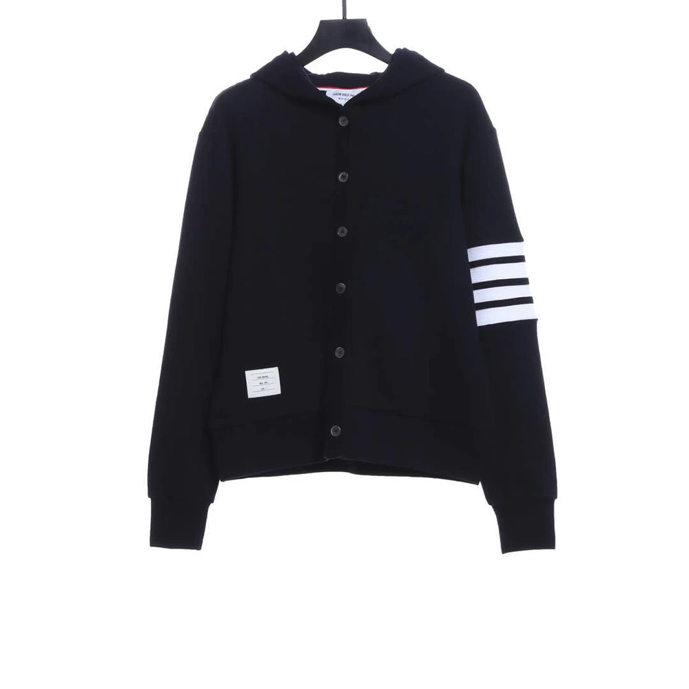 Waffle hooded cardigan