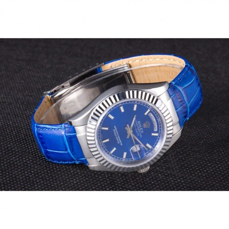 Swiss Day-Date Oyster Collection Blue Leather Band 621490