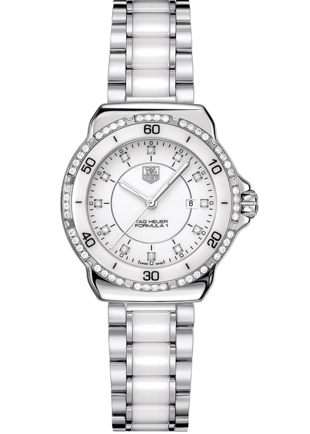 Formula 1 White Dial Set with Diamonds WAH1313.BA0868 32MM