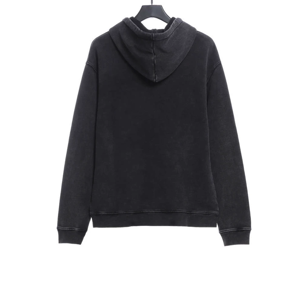Wheat ear washed distressed hoodie