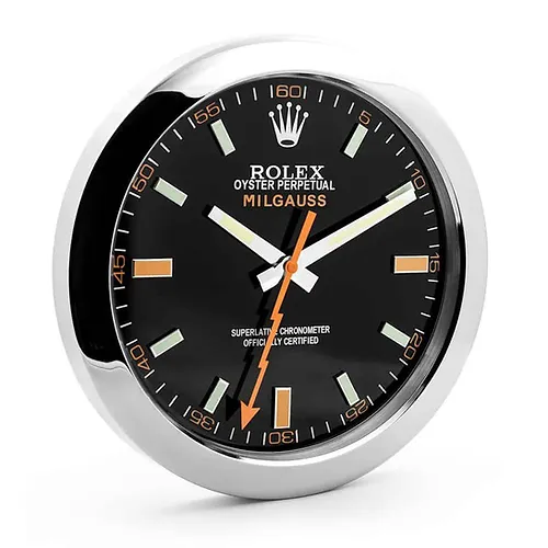 milgauss series silver black wall clock