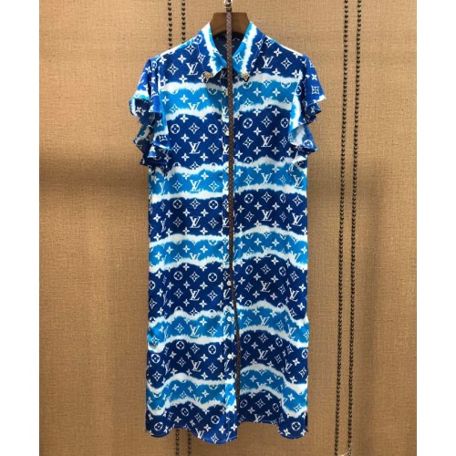 Louis Vuitton Women's Printed Dress Blue