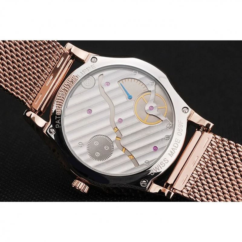 Calatrava Small Seconds Dial White 40 mm, Rose Gold Plated