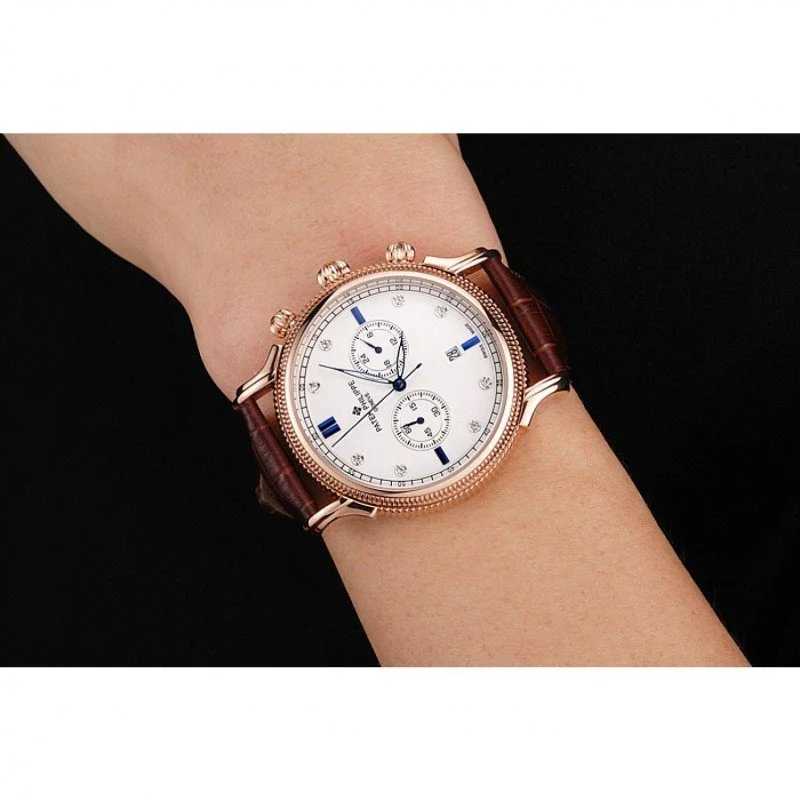 Chronograph White Dial White 40 mm, Rose Gold Plated