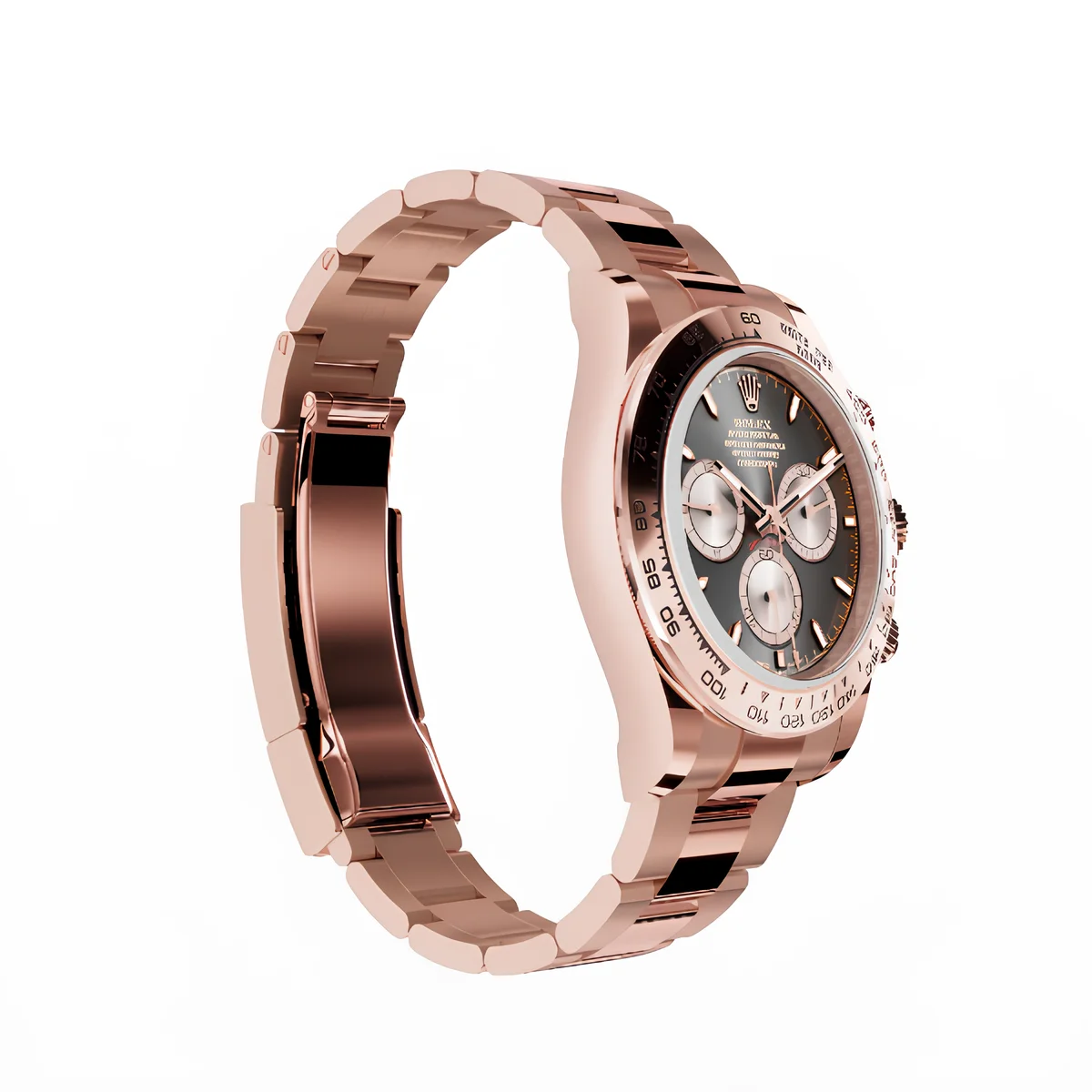 Daytona Cosmograph: Oyster, Everose gold, Bright black and Sundust dial, m126505-0001