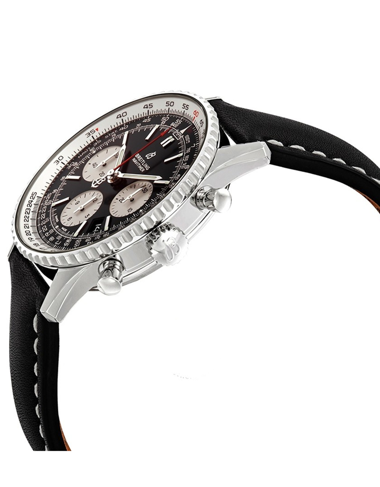 Navitimer Black Dial Leather Strap AB0121211B1X1
