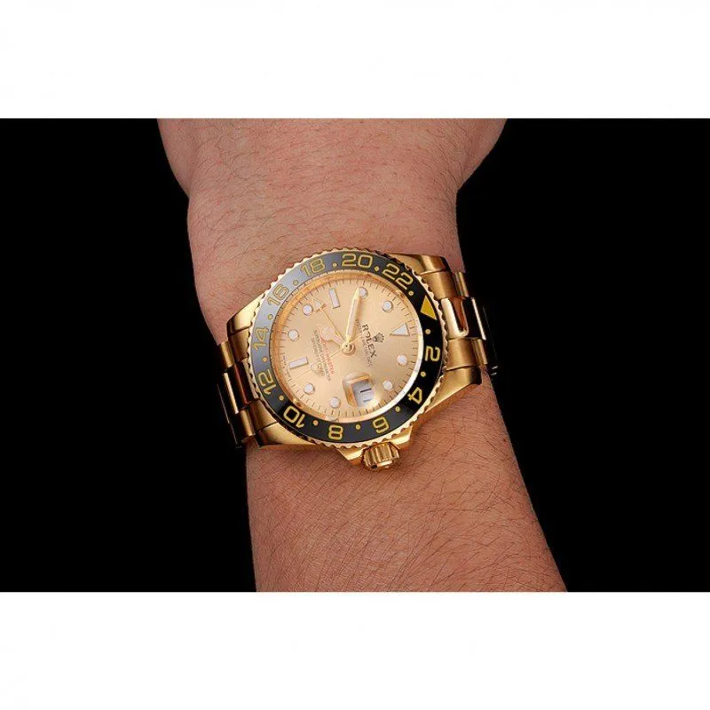 Swiss GMT Master II Gold Dial Black Bezel Gold Case And Bracelet 1453749