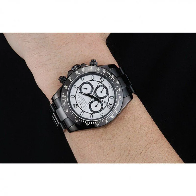 Cosmograph Daytona White And Black Dial Black Stainless Steel Case And Bracelet 1454249