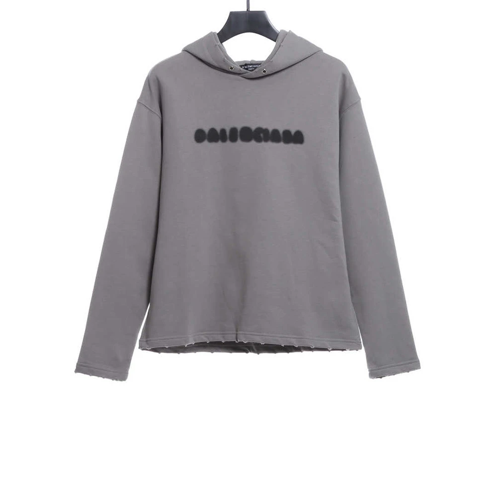 Fuzzy Letters Print Hoodie