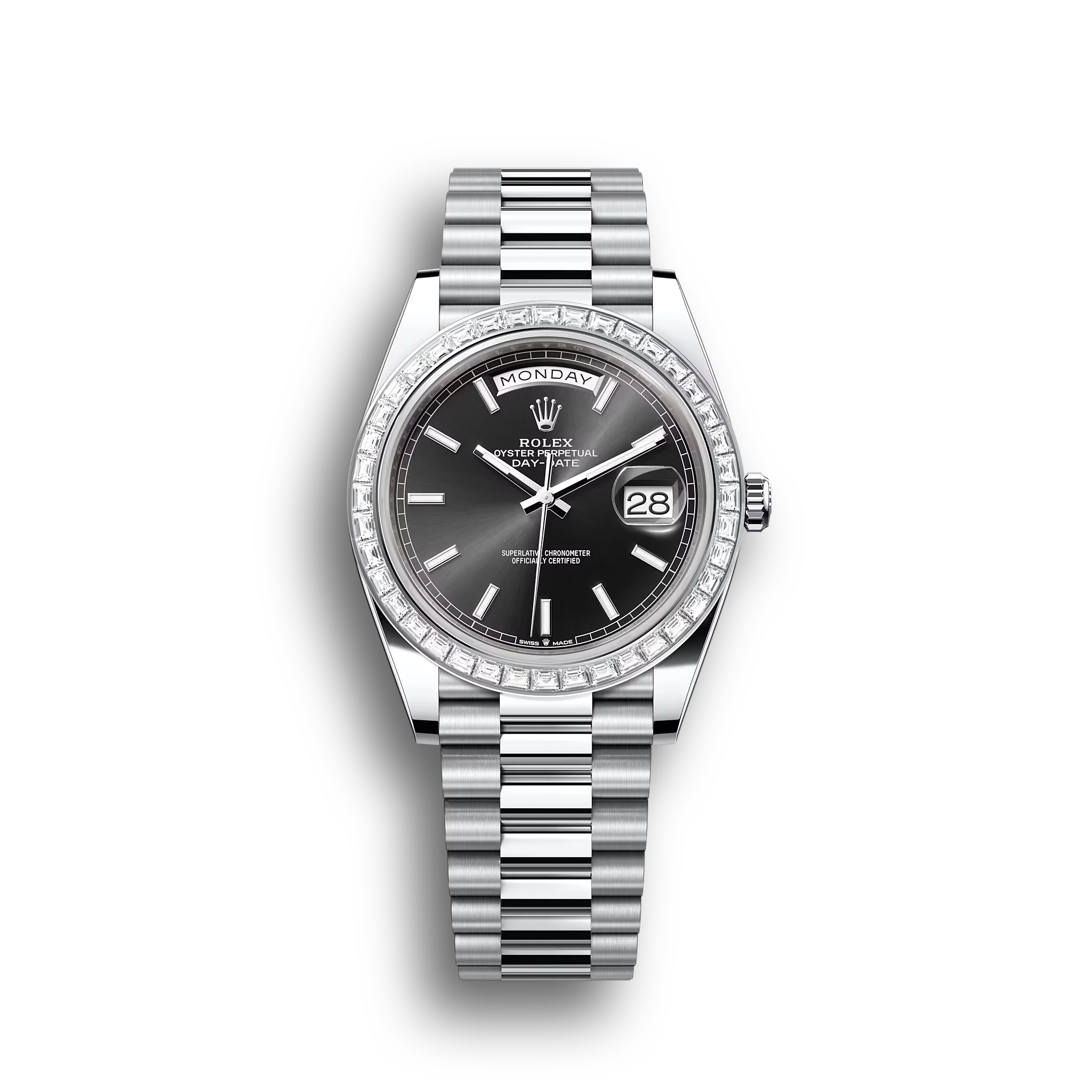 Day-Date: platinum, bright black, m228396tbr-0024