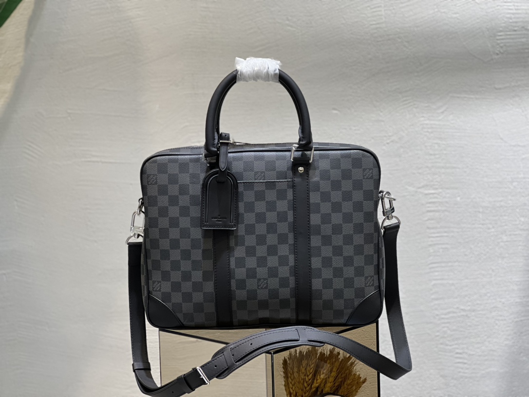 Louis Vuitton N40445 Porte-Documents Voyage PM Damier Graphite Coated Canvas-1