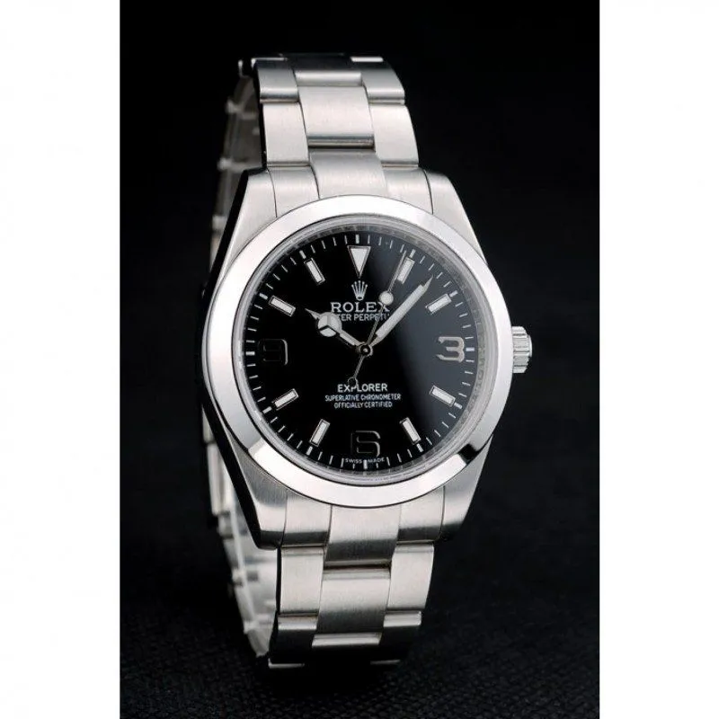 Swiss Explorer Stainless Steel Bezel Black Dial 42002