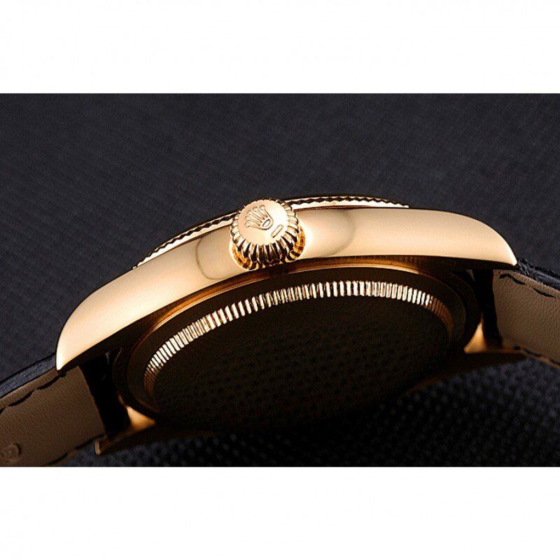 Cellini Black Dial Gold Case Black Leather Strap 622832