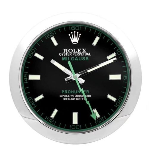 milgauss series silver green wall clock