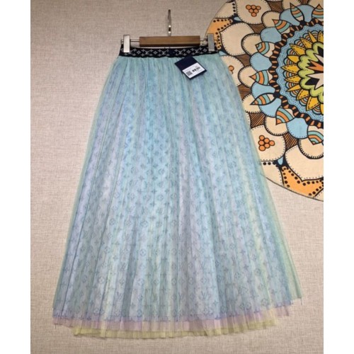 Louis Vuitton Women's Mesh Skirt Light Blue