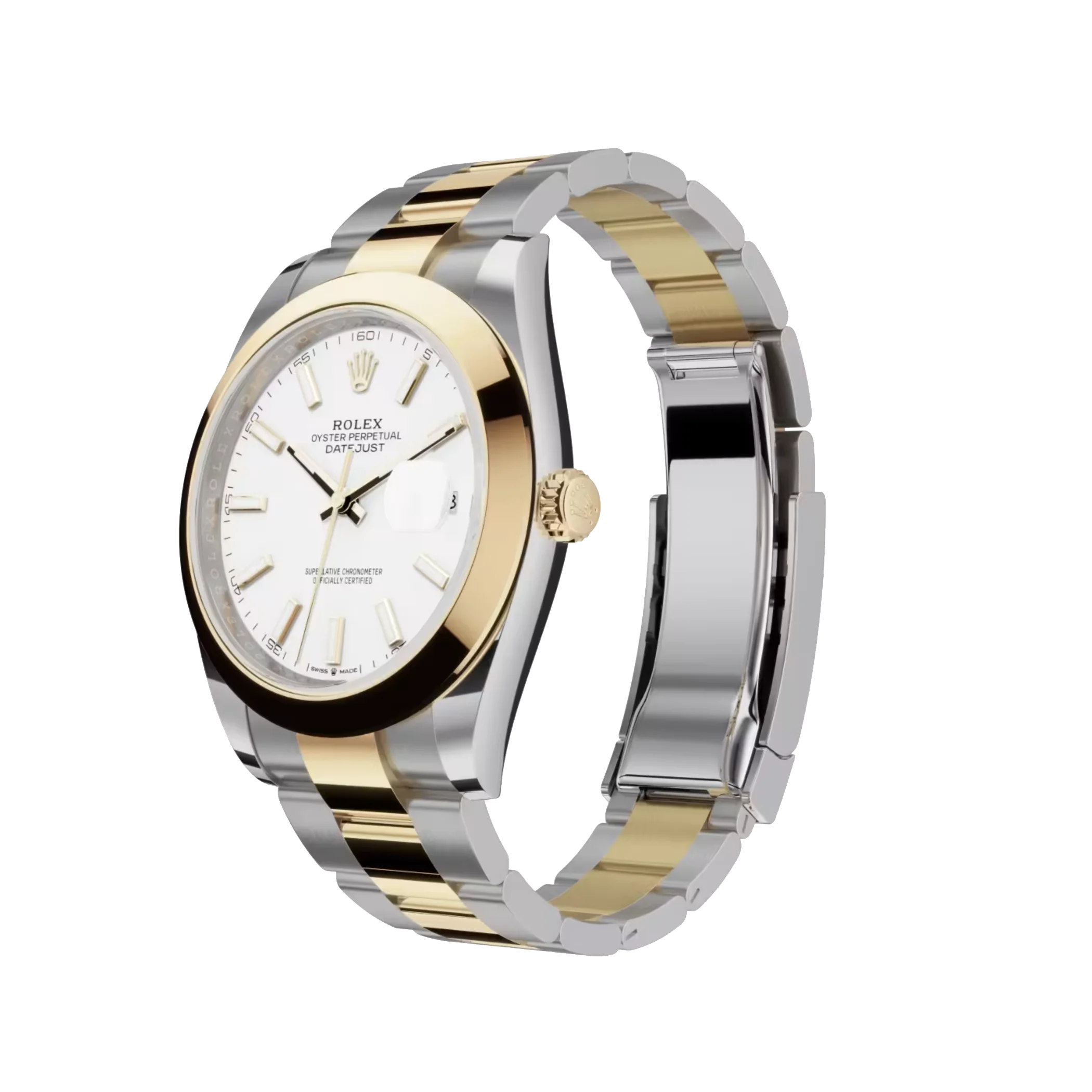 Datejust: Oystersteel and yellow gold, white dial, m126303-0015