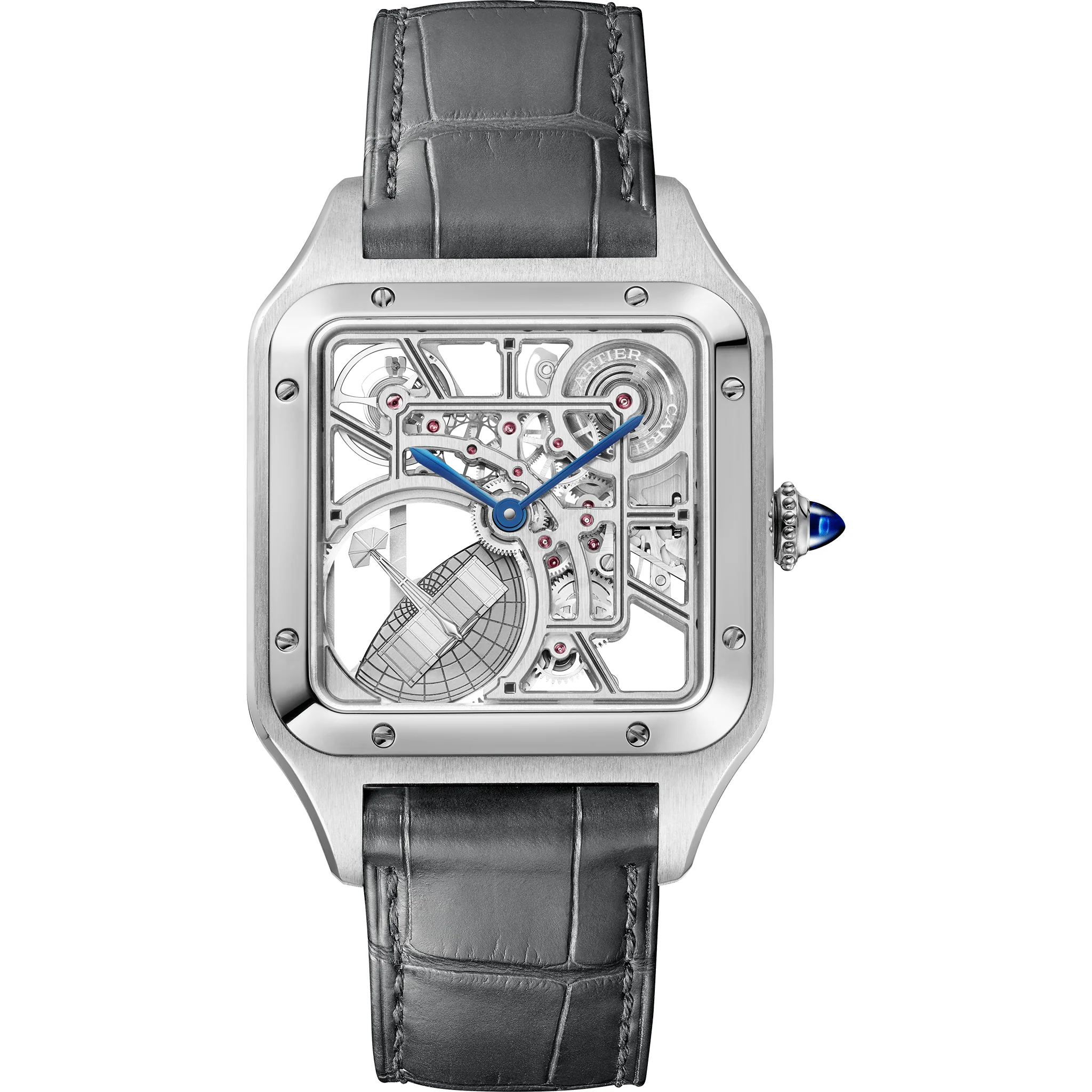 Santos-Dumont Skeleton Watch with micro-rotor WHSA0032(Box NOT Included)