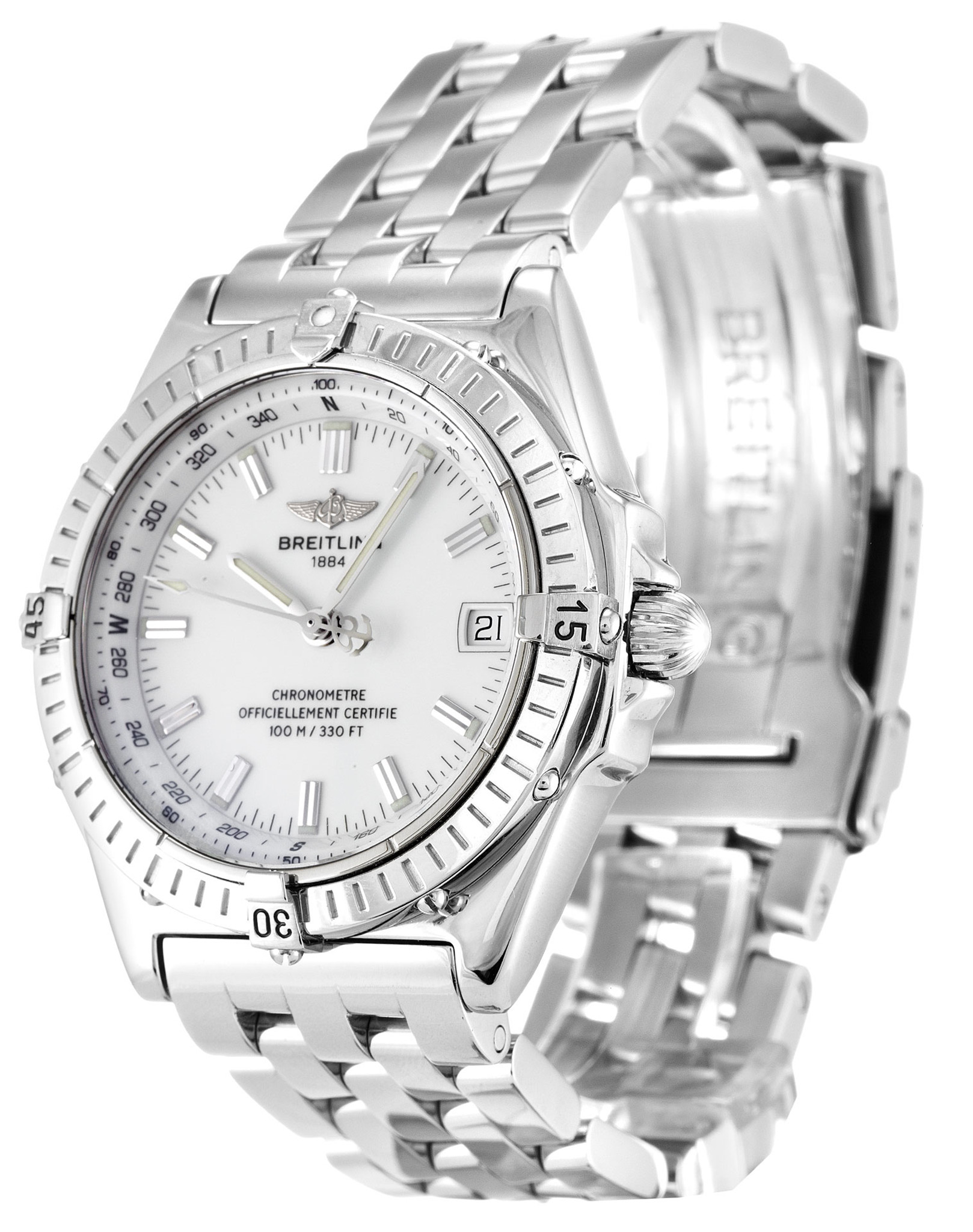 Wings Automatic White Dial Stick Markers A10350