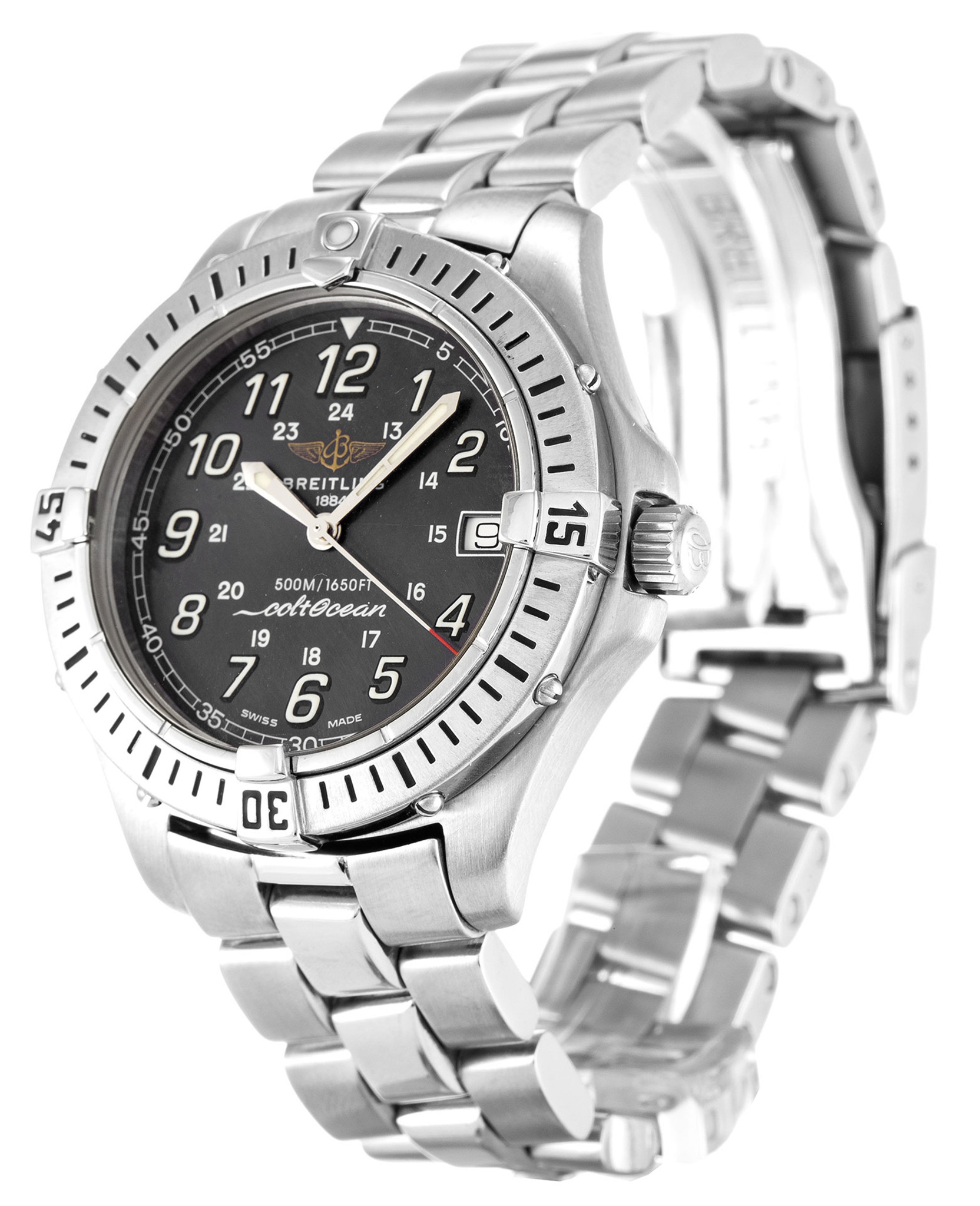 Colt Quartz Black Dial Number Markers A64350
