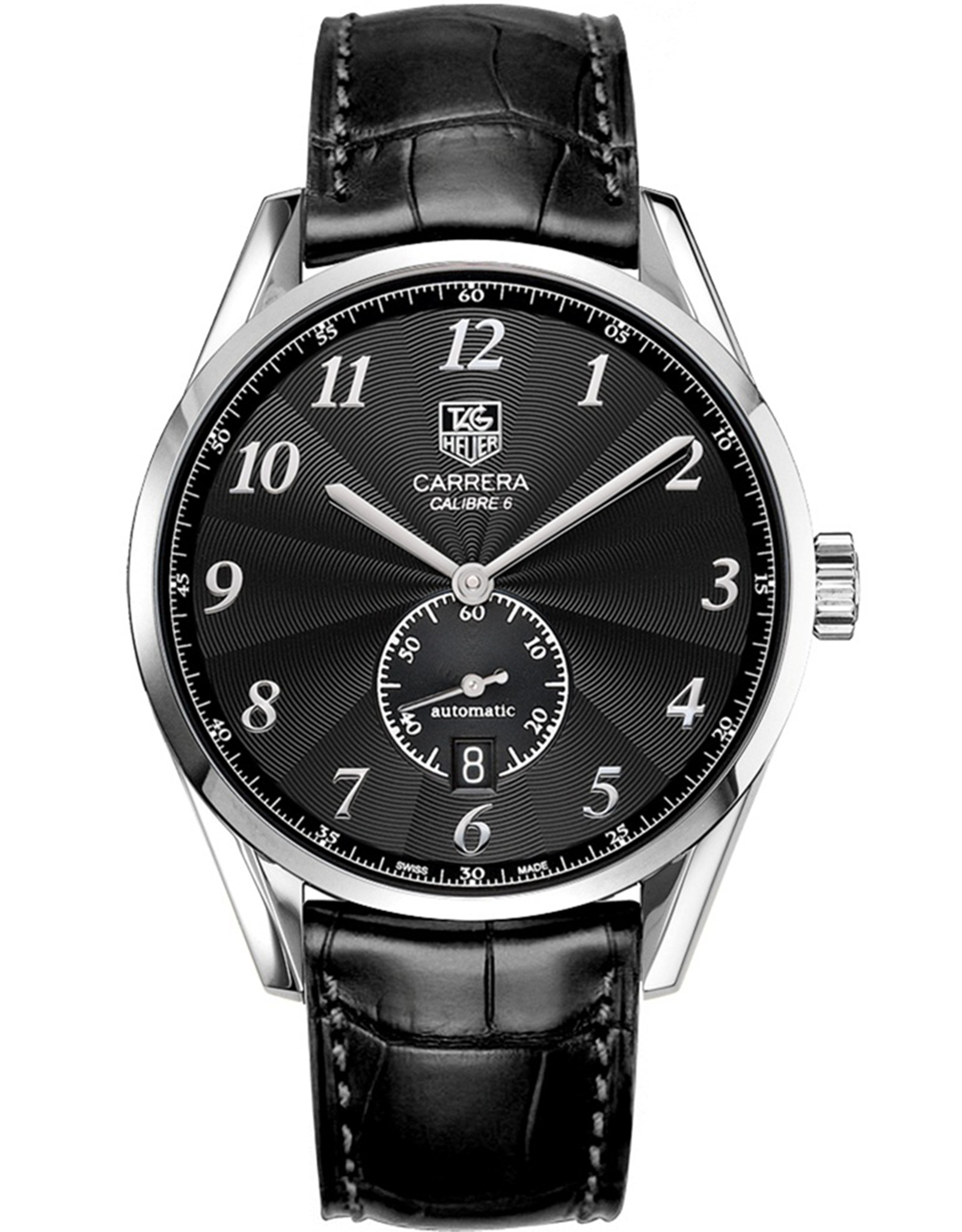 Carrera Black Dial Heritage Small Seconds Men's Watch WAS2110.FC6180 39MM