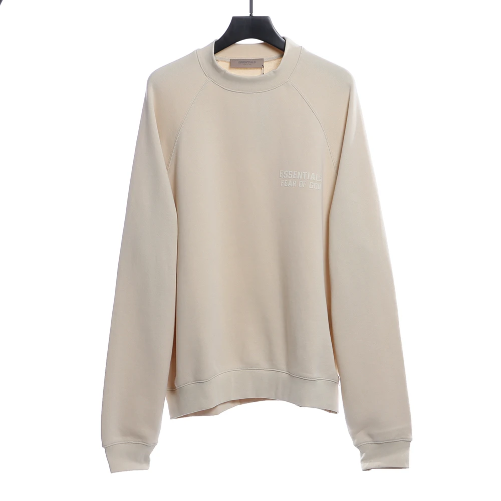 Front Flocking Small Label Round Neck Sweater