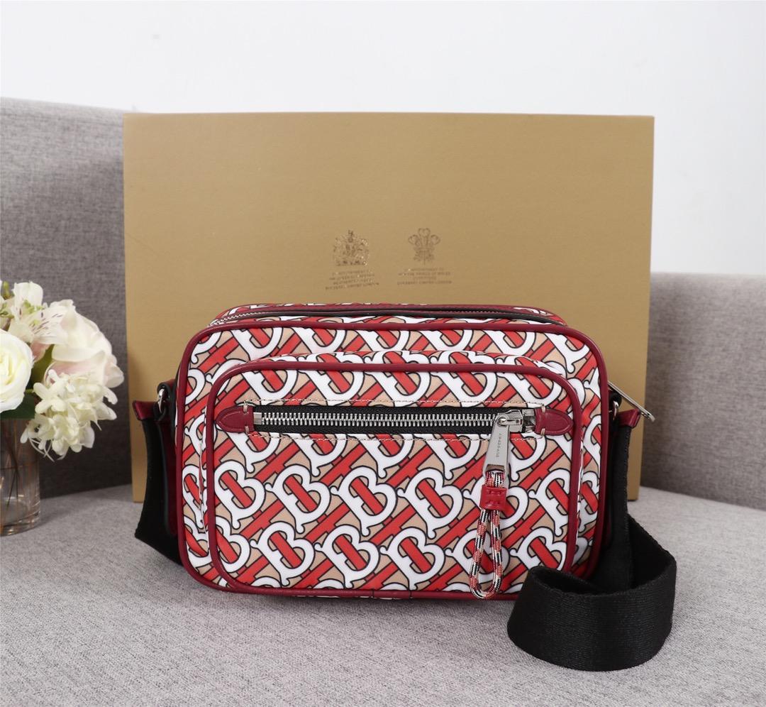 Burberry Men 80116771 Monogram Print and Leather Crossbody Bag