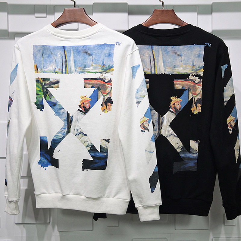 OFF-WHITE COLOUR PAINTING DIAGONALS ZIP HOODY