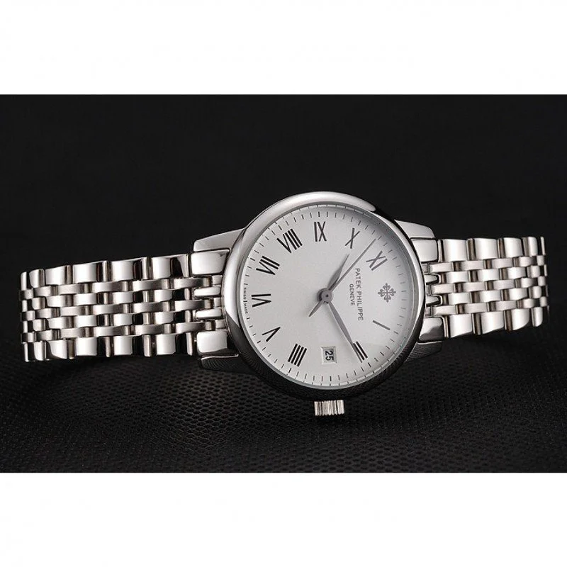 Calatrava Dial White 28 mm, Stainless Steel