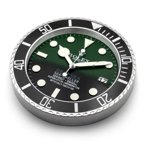 deepsea wall clock i green black sea dweller