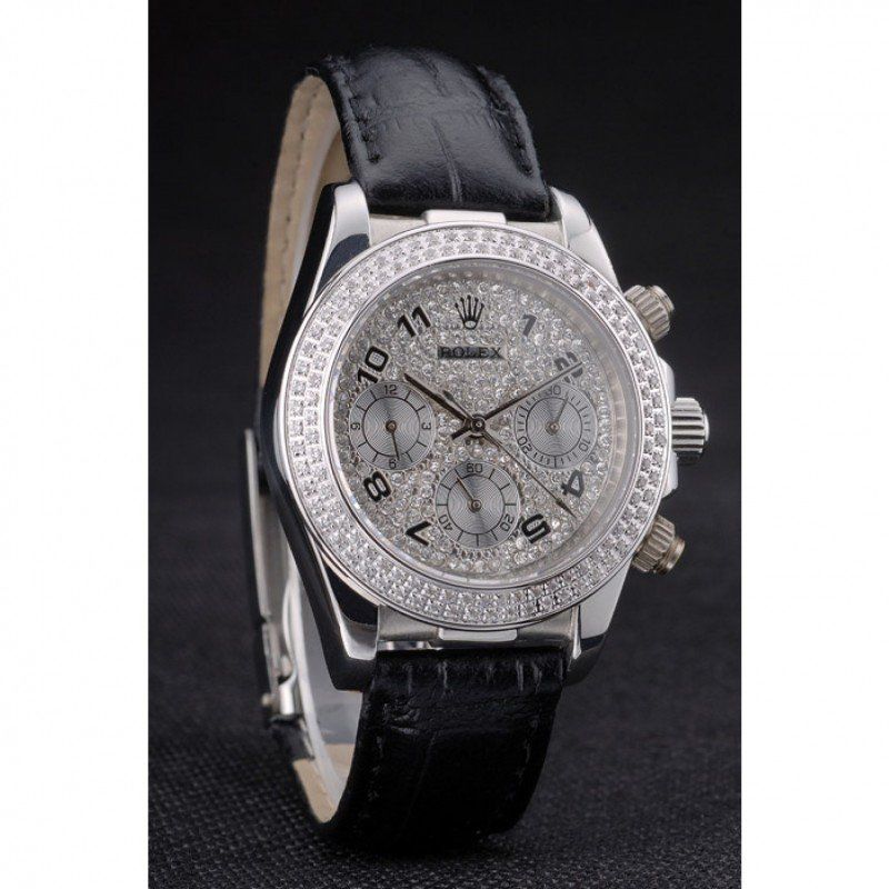Daytona Lady Stainless Steel Case Crystal Studded Bezel Crystal Studded Dial