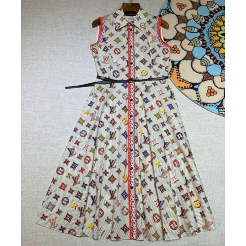 Louis Vuitton Women's Printed Dress Cream