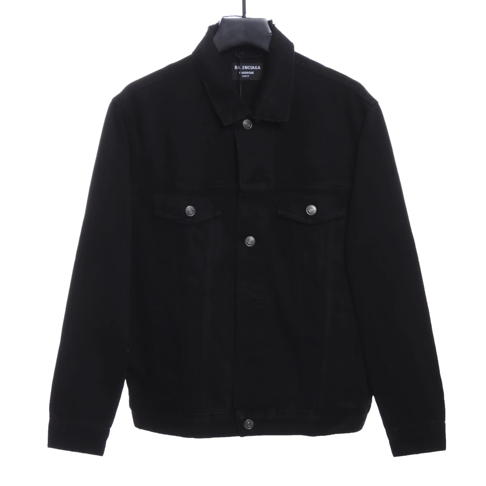 Jacquard with dark pattern B letter slogan denim jacket