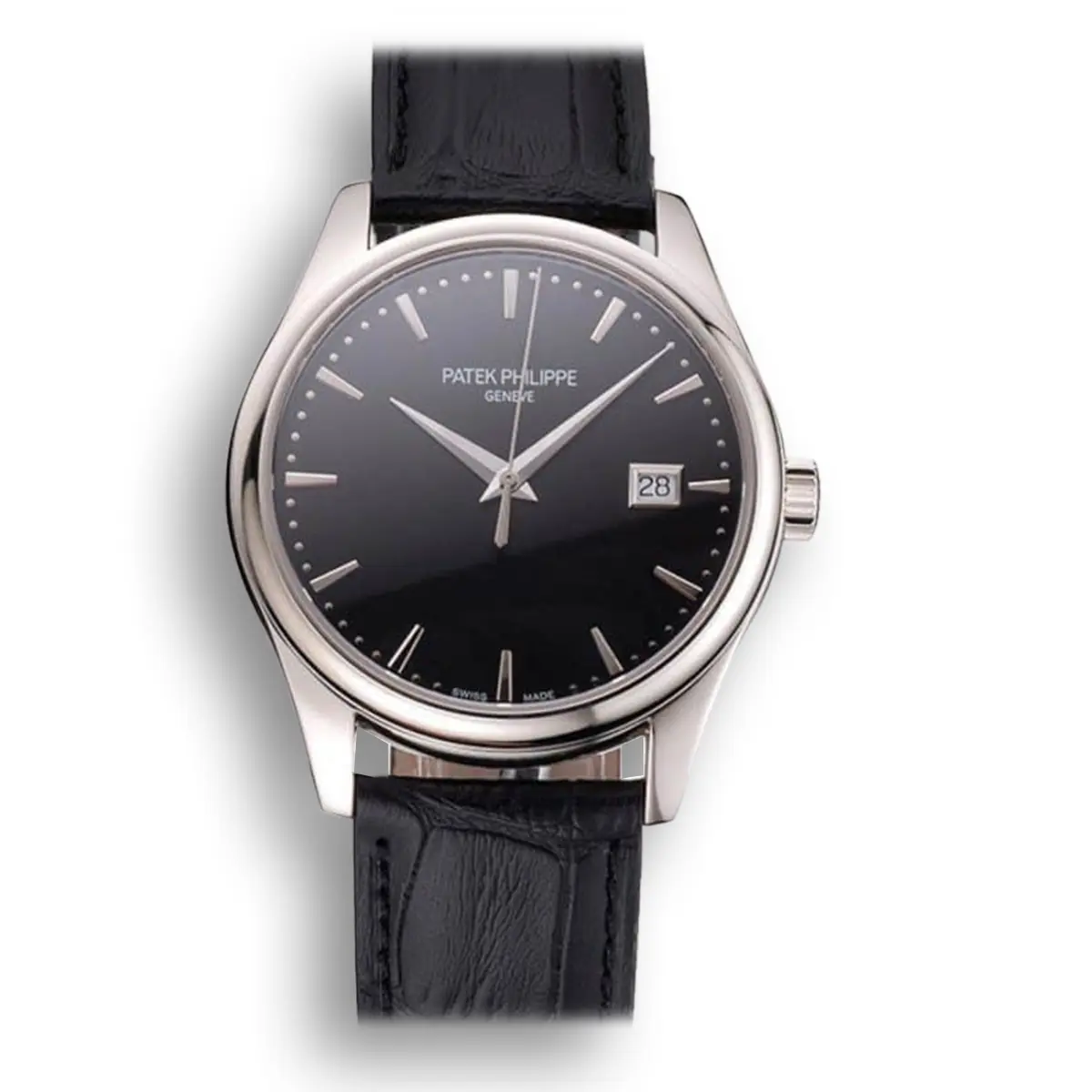 Calatrava Black Dial 41 mm, Stainless Steel