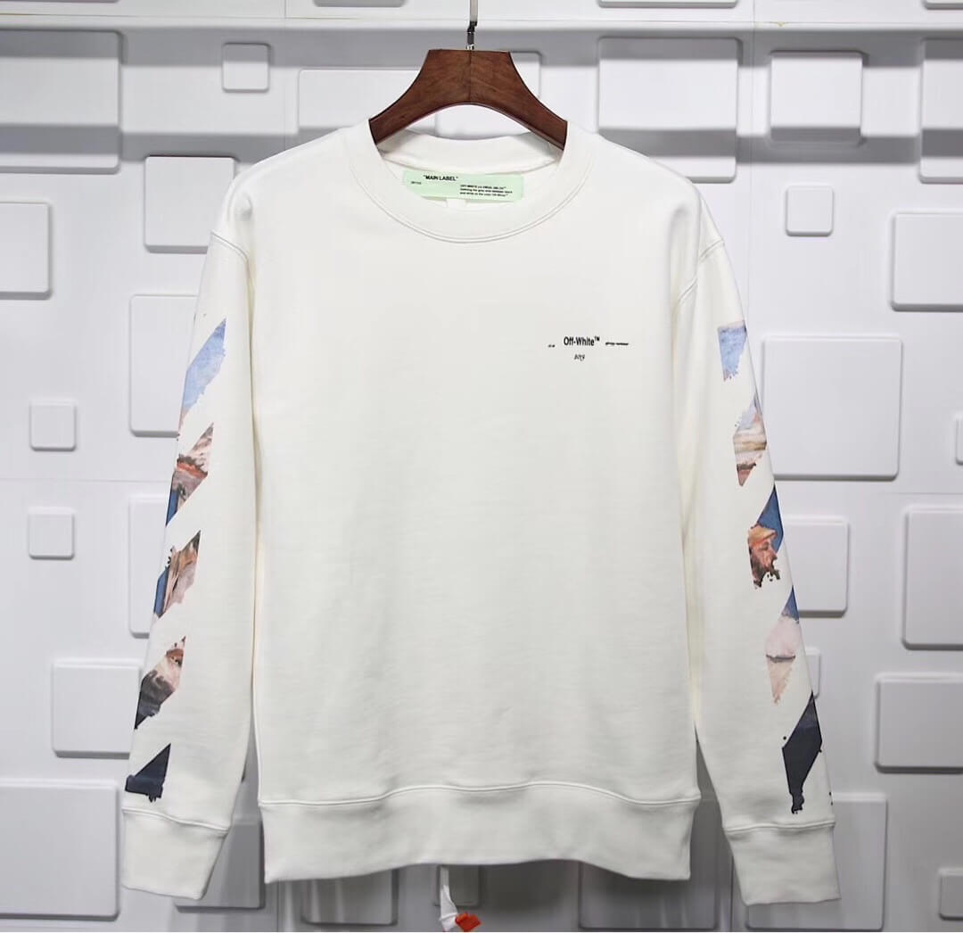 OFF-WHITE COLOUR PAINTING DIAGONALS ZIP HOODY