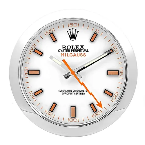 milgauss series silver white wall clock