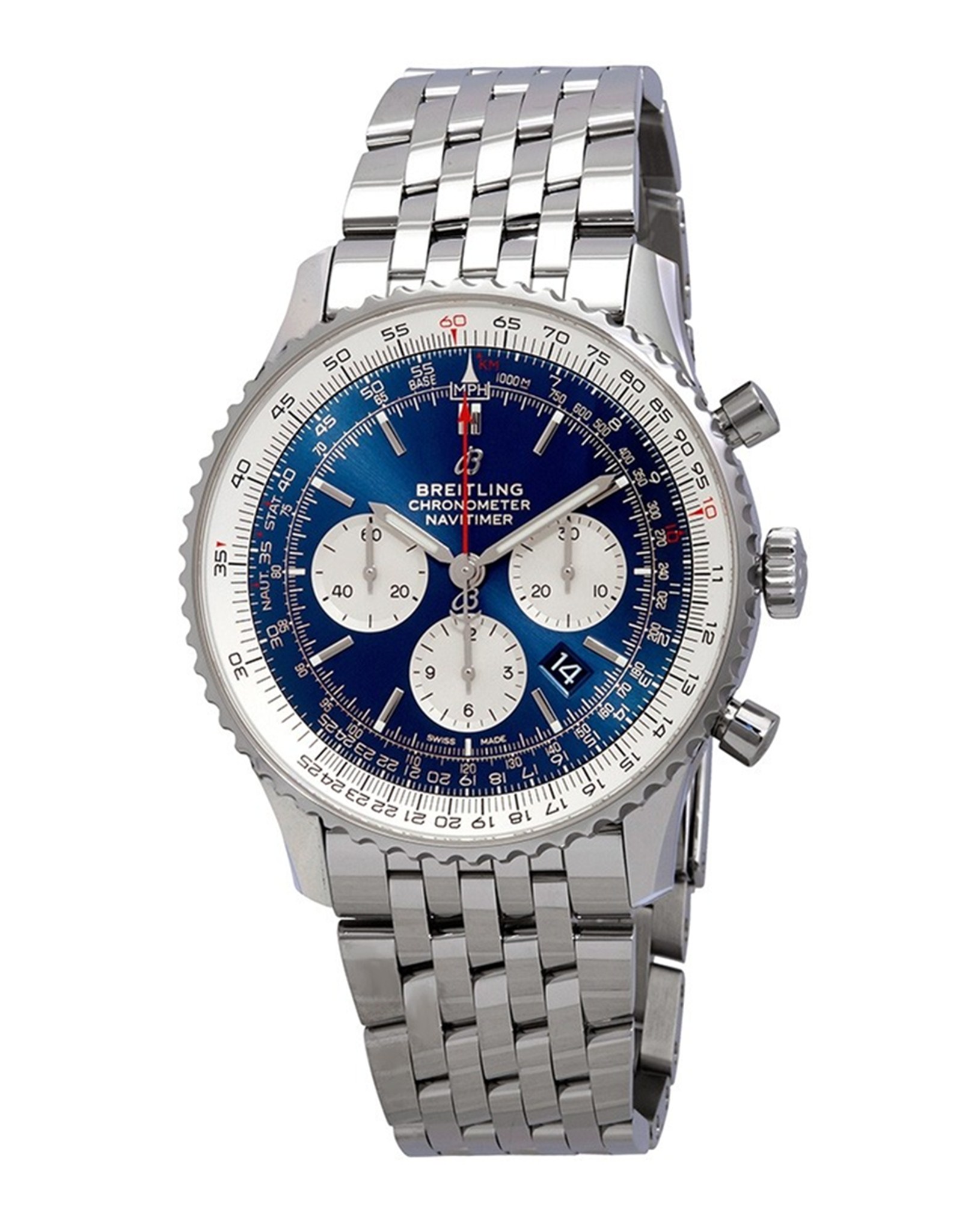 Navitimer Blue Dial Stainless Steel Bracelet AB0127211C1A1